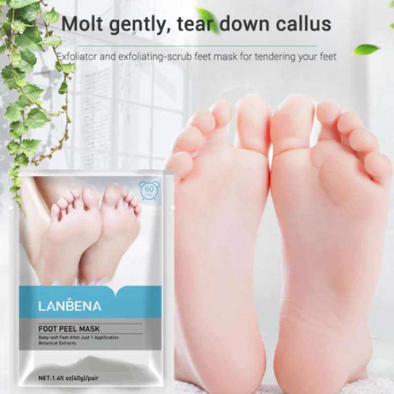 

LANBENA Effective Powerful Foot Peel Mask Exfoliating Acrub Feet Mask Feet Care Foot Detox Mask Foot Spa Mask Pedicure Mask 1Pcs