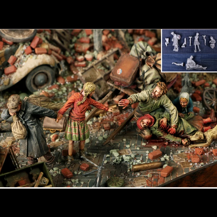 1/35 полимерная модель Строительный набор фигура людей в войнах (5 фигурок)|Наборы