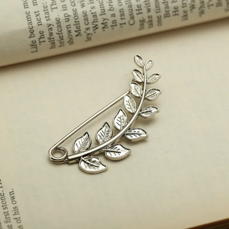 6-1 I-Remiel Мода глазурь бамбуковый лист перо брошь листья булавки и броши кардиган шаль Женская Мужская одежда и аксессуары - Окраска металла: 6-1