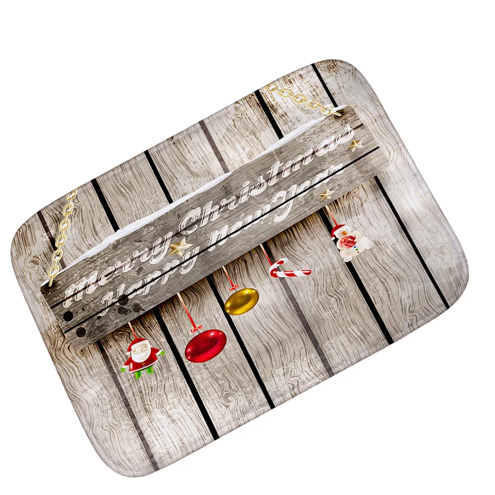 С изображением двери оформленной в рождественском стиле коврик абсорбент