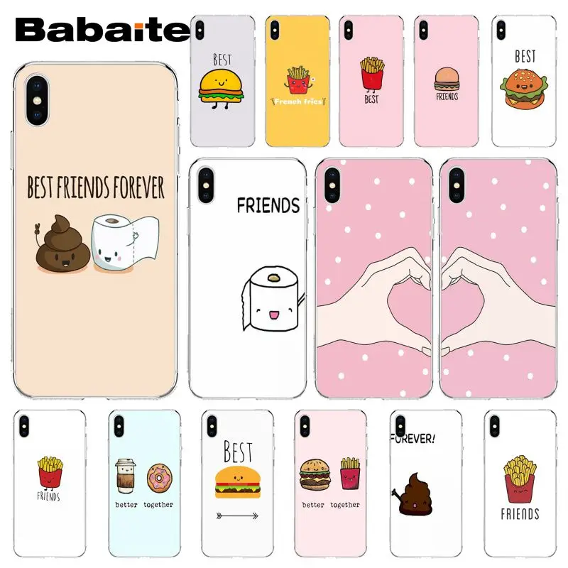 Babaite BFF &quotЛучшие друзья&quot гамбургер и картофель фри питания High-end защитный чехол