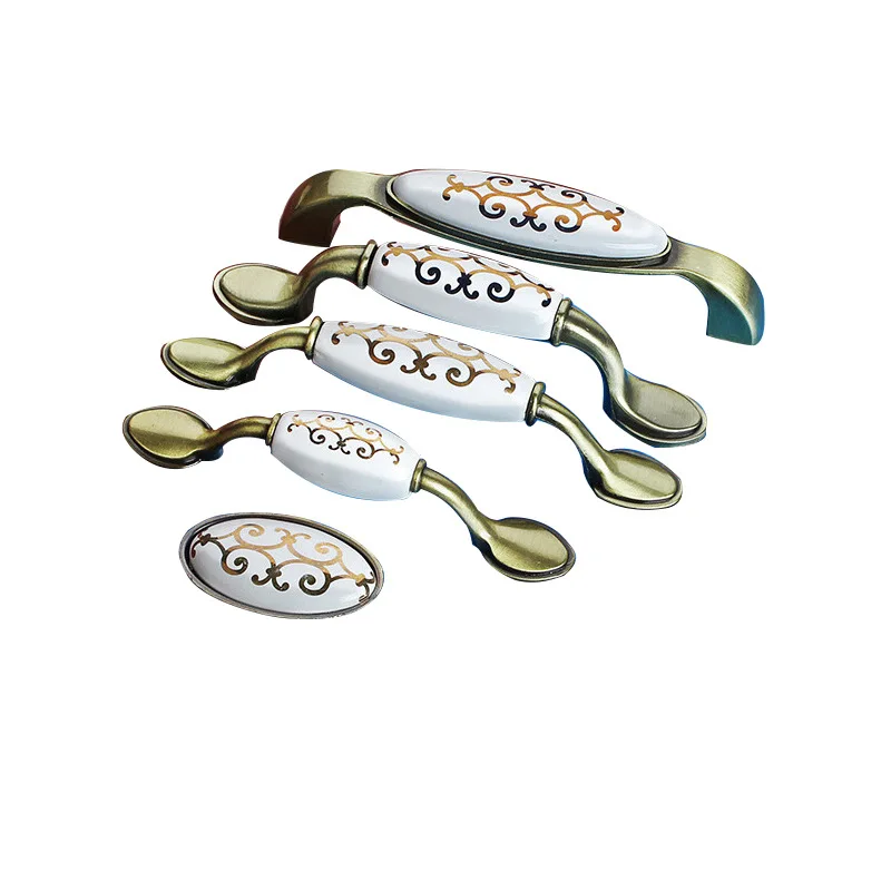 Европейская ручка в стиле ретро зеленый цинковый сплав крест Золотая