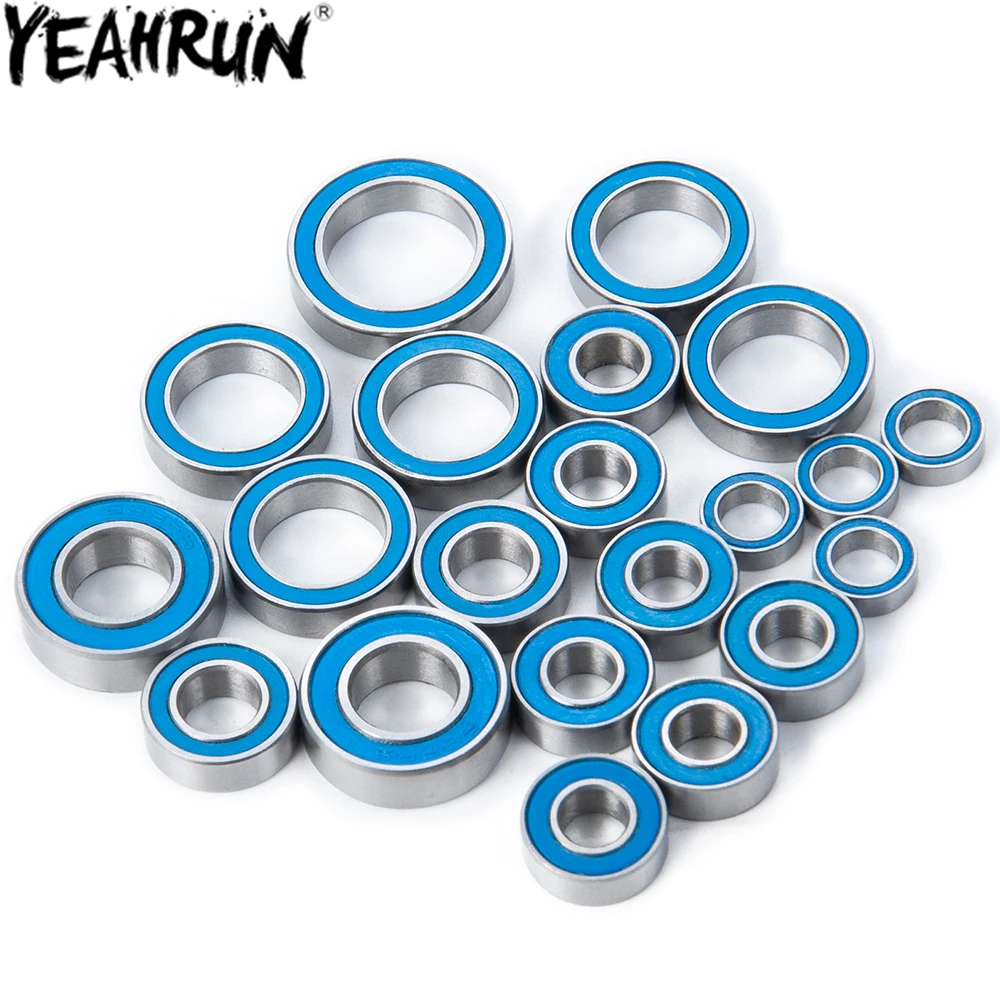 

YEAHRUN 21PCS Blue Bearings Set for Traxxas Slash 4x4 LCG VXL, Rustler, Stampede, Telluride, Rally 1/10 Remote Control Car Parts