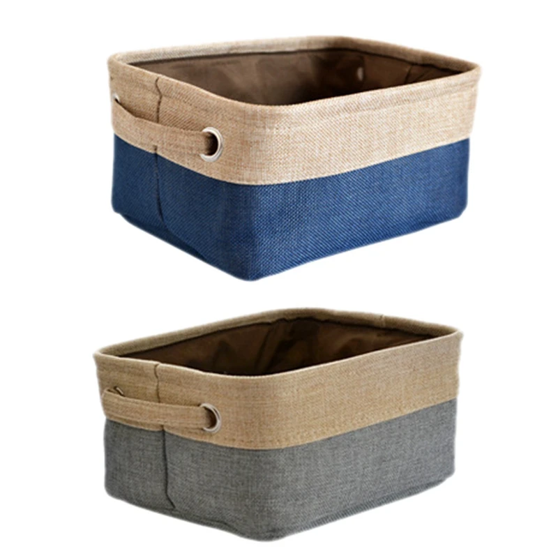 

2Pcs Storage Baskets, Fabric Storage Bins for Toilet Tank Top Back of the Basket Folding Cloth Dirty Clothes Hamper