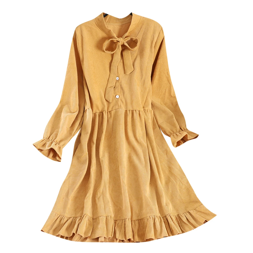 Осень 2019 женское винтажное платье с длинным рукавом элегантное мини-платье