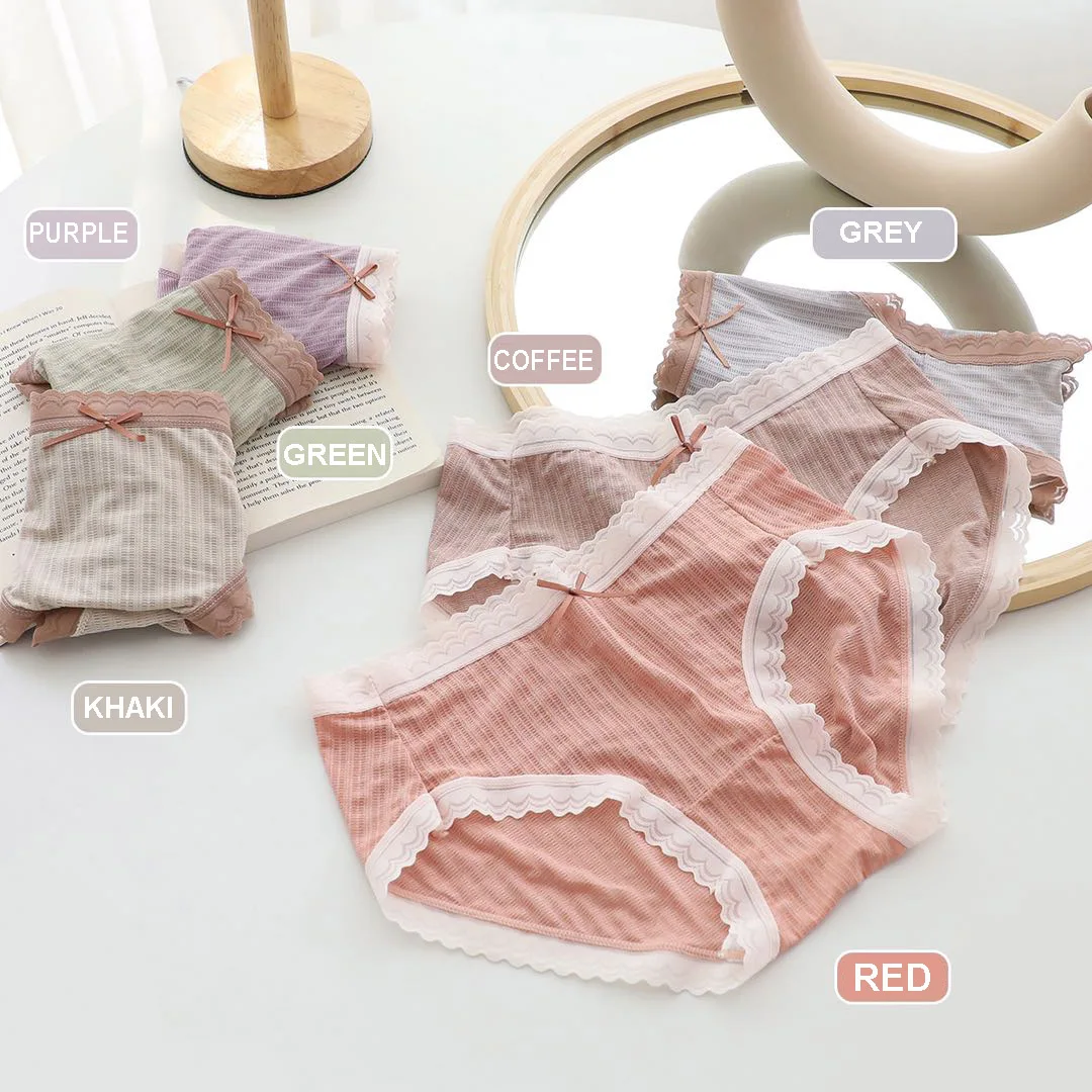 

10PCS/Set Women's Underwear Sexy Panties Female Underpants Thong Solid Color Lingerie One Size Design