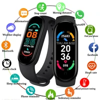m5 m6 smartwatch men women smart band sports fitness smart watch bluetooth pedometer heart rate music tracking for android ios