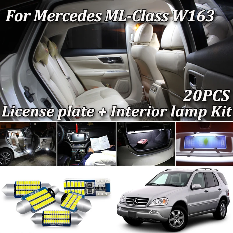 20 шт. белый Canbus без ошибок для Mercedes M ML class W163 ML320 ML350 ML430 ML500 светодиодный светильник