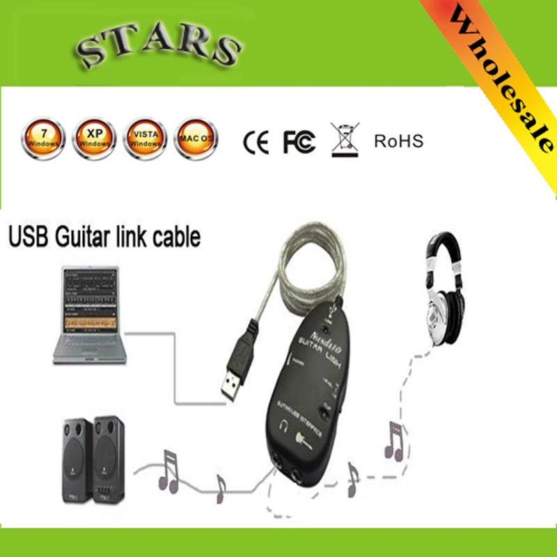 USB 2 0 кабель для подключения гитарного интерфейса адаптер записи музыки на ПК|record