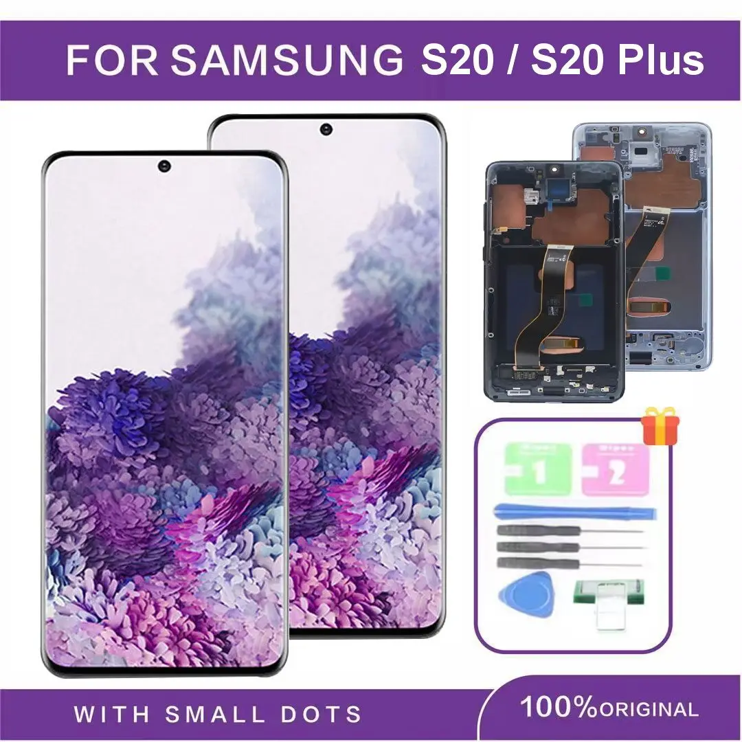 

Original AMOLED LCD With Frame For Samsung Galaxy S20 Lcd/ S20 Plus LCD Display Touch Screen Digitizer Assembly with dots