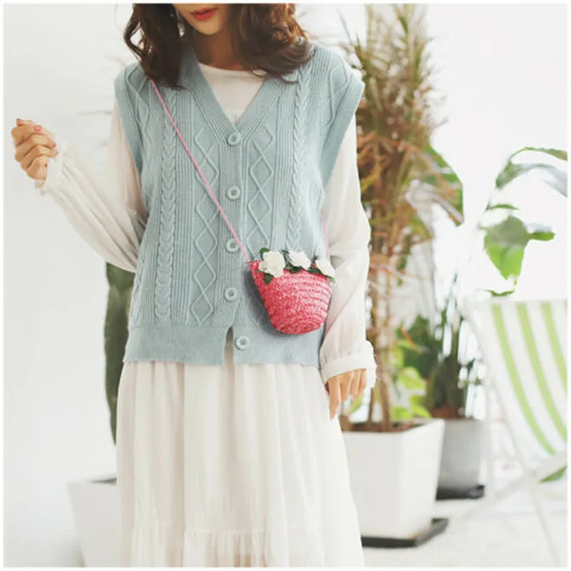 Новые модные плетеные сумки через плечо соломенные летние женские Пляжная