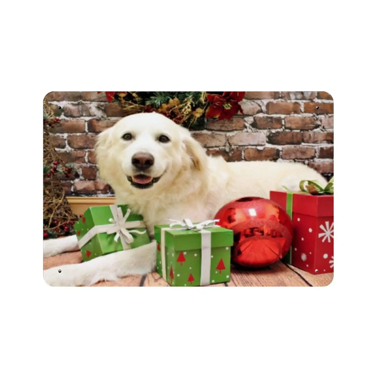 

Aluminum Retro Coffee Metal Sign Christmas Great Pyrenees Labrador Metal Tin Sign for Bar Cafe Beer Pub Wall Decor