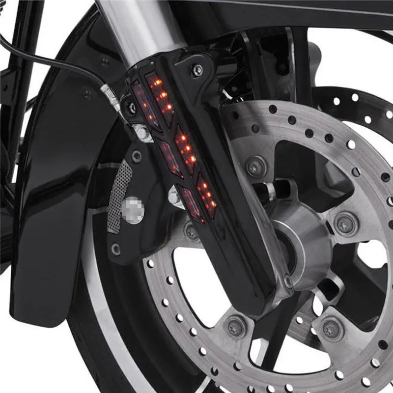 Мотоциклетные черные Передняя Нижняя вилка ножные Чехлы W/Светодиодный