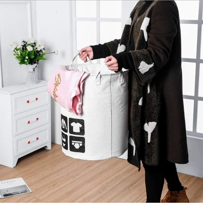 

Laundry Basket Storage Barrel Standing Toys Clothing Storage Bucket Laundry Organizer Holder Pouch Household Bathroom Baskets