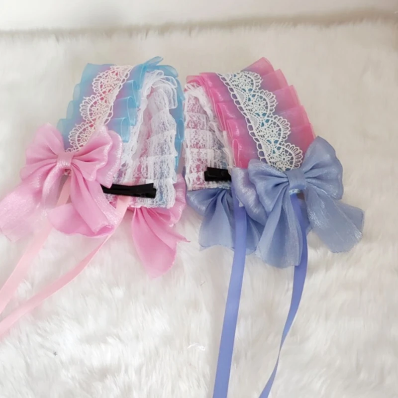 Кружевные головные уборы для девочек с оборками многослойные кружева длинной