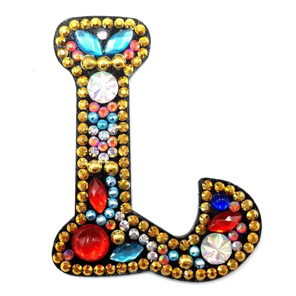 

Keychain Letters Pattern Diamond Painting Bag Pendant Ornament Gift 26 English letters DIY kit Special shaped Drill