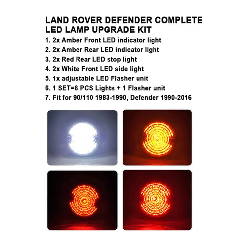 Kit complet de feux de recul LED pour Land Rover Defender 1990 – 2016, 10 pièces, feu de brouillard fumé avant et arrière, mise à niveau