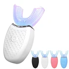 360 градусов интеллигентая (ый) Автоматическая Ультразвуковая электрическая зубная щетка для Зубная щётка U Тип 4 режима зубная щетка зарядка через USB отбеливание зубов синий светильник