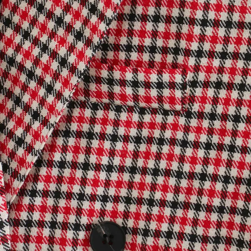 

Women Plaid Blazers and Jackets Work Office Lady Suit Slim Double Breasted Business Female Blazer Coat Talever