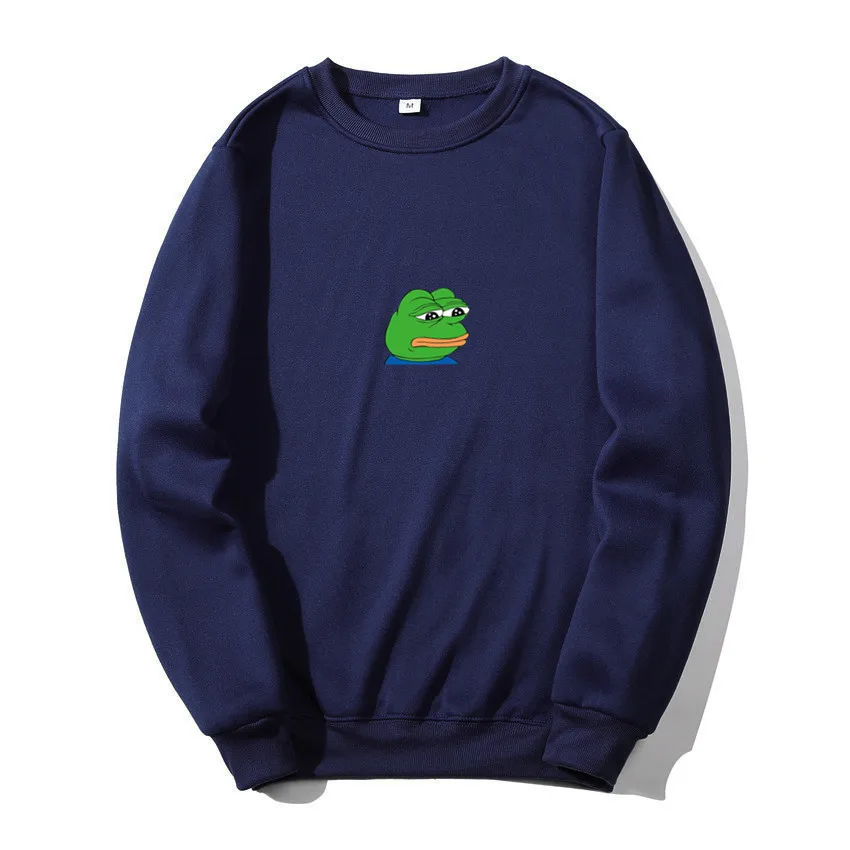 Брендовые новые модные толстовки уличная хип-хоп печать Sad Frog Толстовка мужская Толстовка и мужская Японская уличная одежда - Цвет: Тёмно-синий