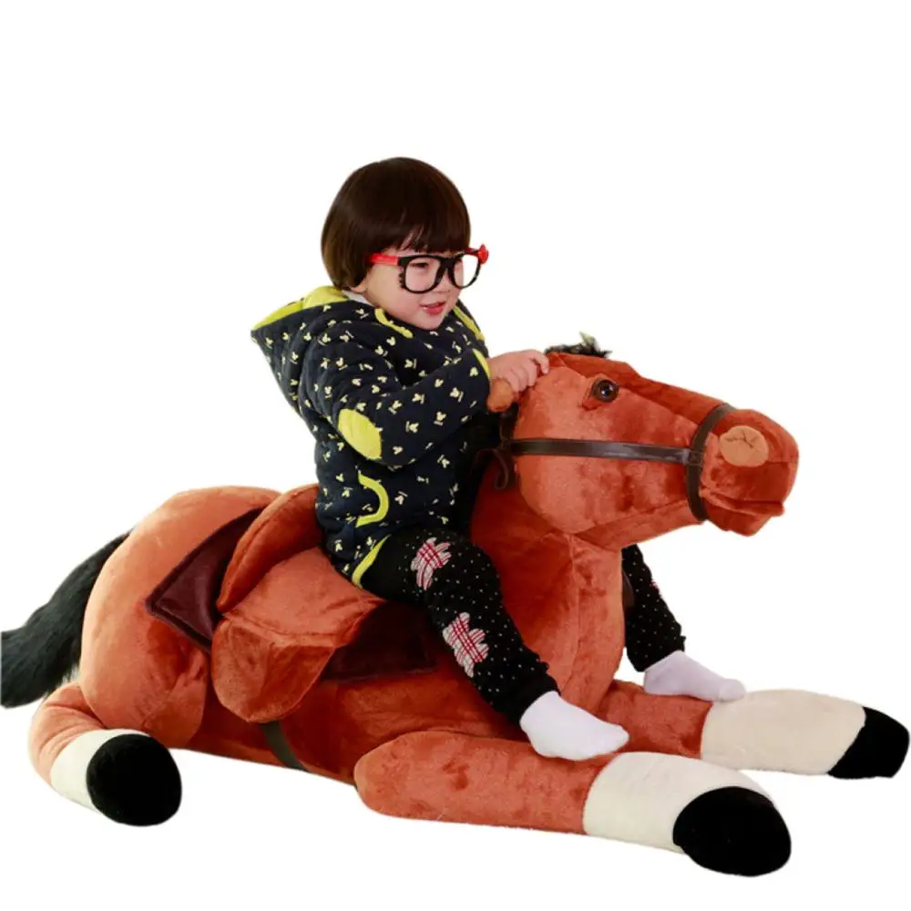 

Fancytrader 51'' Giant Plush Stuffed Horse Lifelike Toy Big Soft Simulation Horse Doll 130cm Nice Gifts Photograph Prop 3 Colors