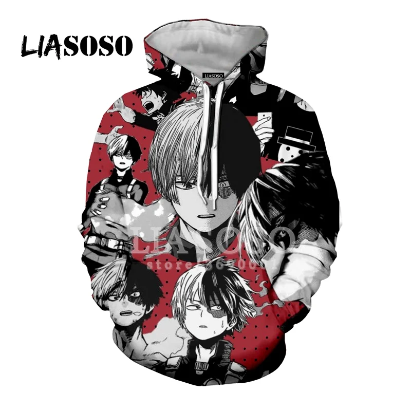 Новинка мужские и женские толстовки liaseo с капюшоном 3D-принтом героев аниме боку