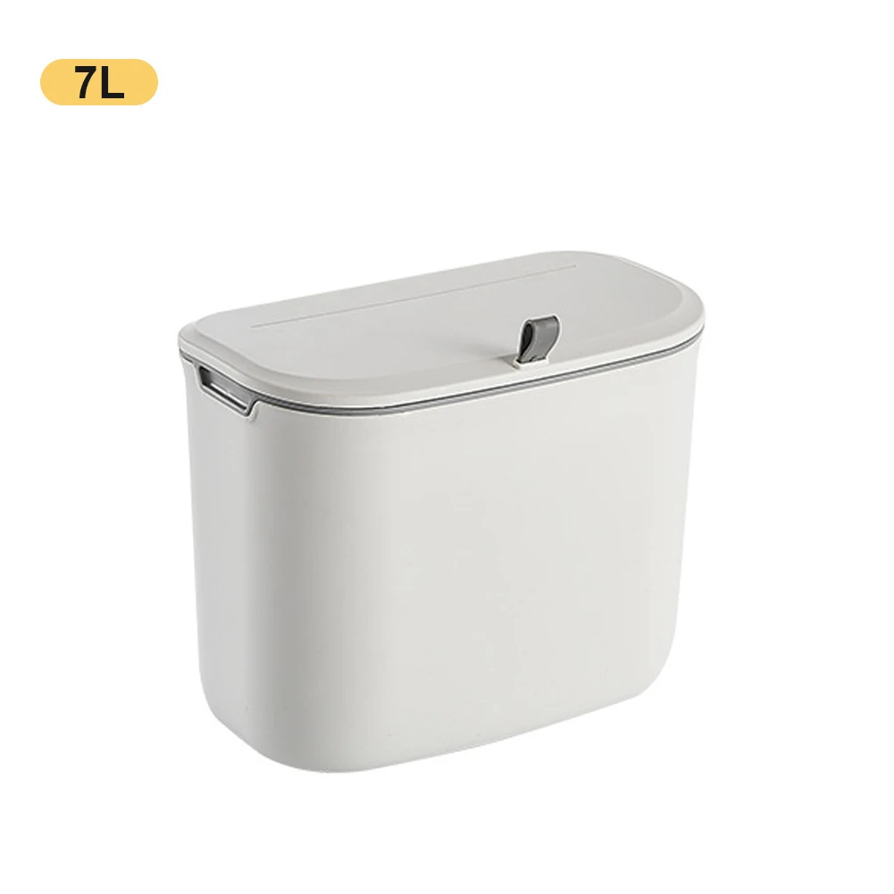 7l 9l wall mounted trash can bin with lid waste bin kitchen cabinet door hanging trash bin for dustbin garbage bin trashcan free global shipping