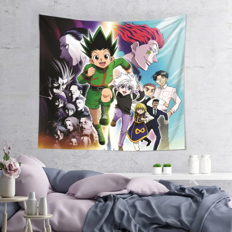 

Hanging On The Wall Anime Tapestry Japanese Cartoon Beautiful Home Hippie Wall Living Room Cute Room Decoration