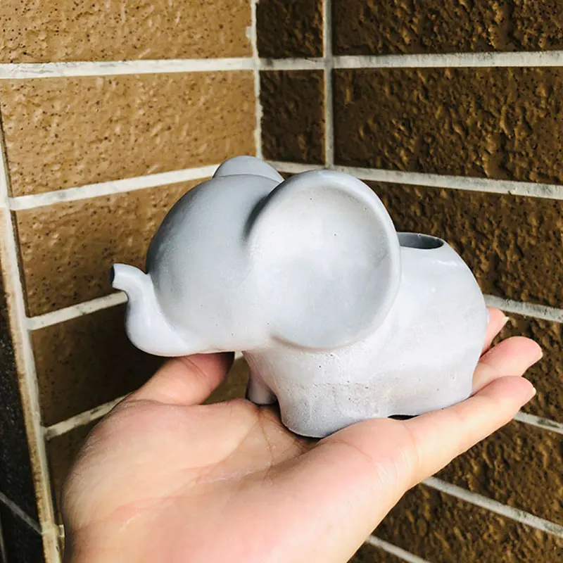 Симпатичный в форме слона форма для цветочного горшка силиконовая цемента