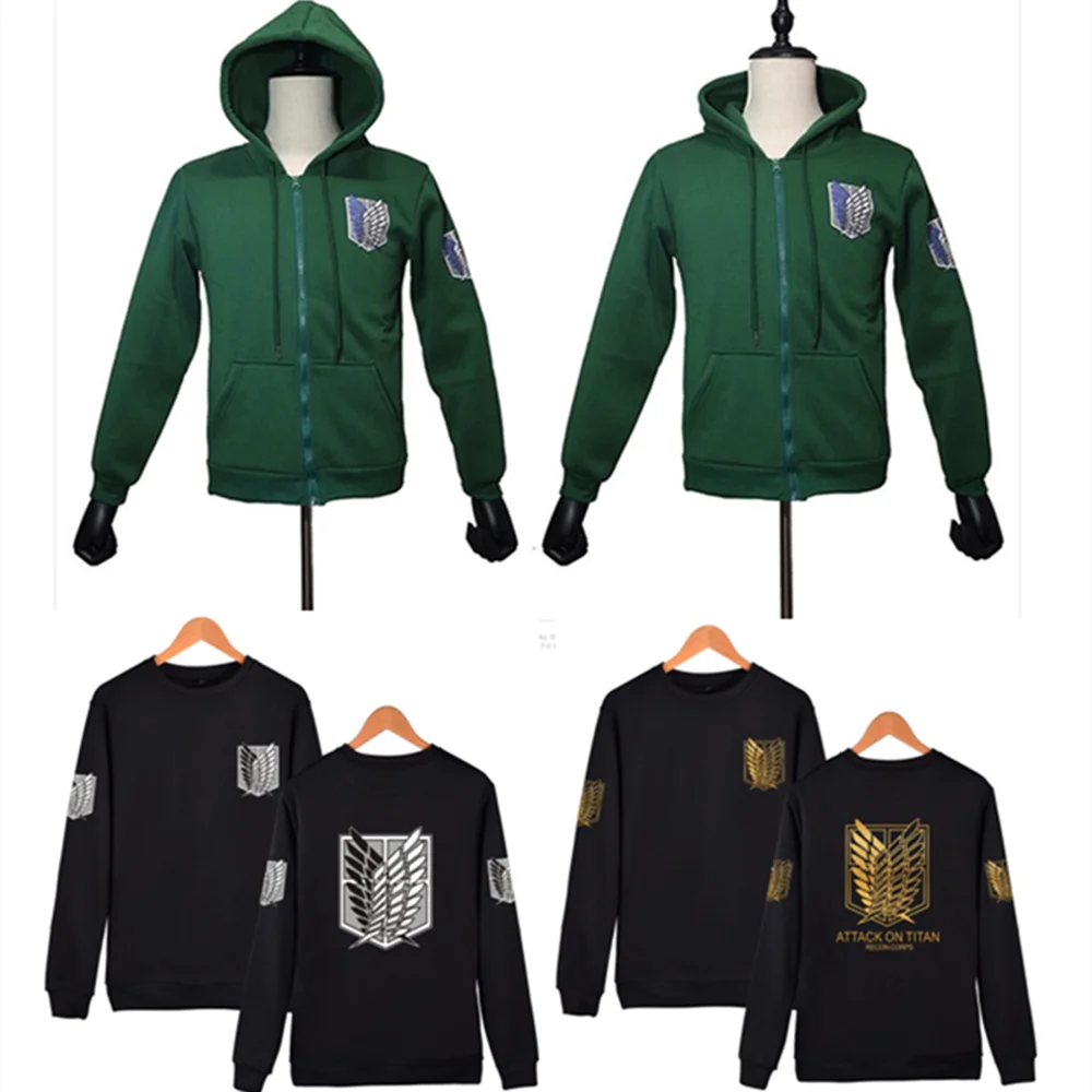 

Anime Shingeki No Kyojin Cosplay Costume Attack Giant Hoodie Long-Sleeved Top Men And Women Coat Coat 3D Printing
