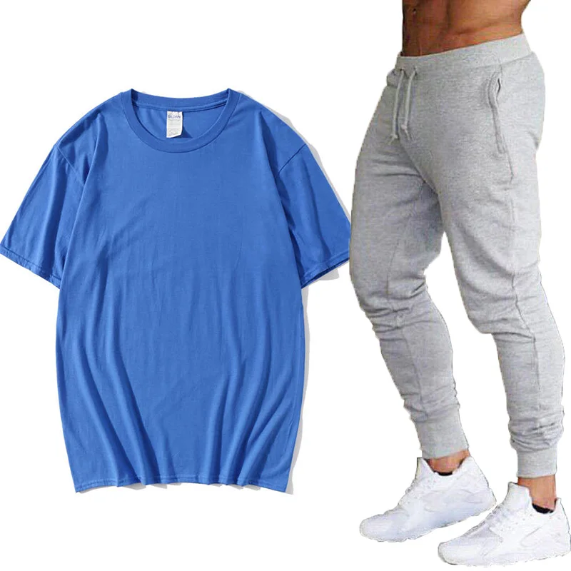 Новинка 2020 летний костюм с футболкой коротким рукавом мужская повседневная
