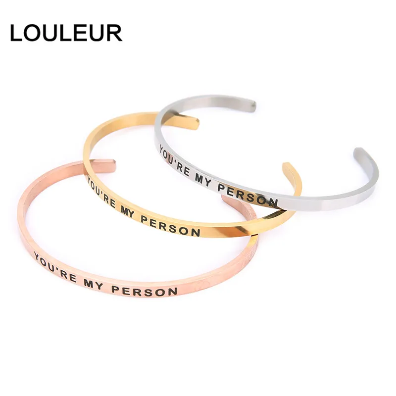 Вдохновляющий браслет для влюбленных из нержавеющей стали 4 мм|Браслеты| |