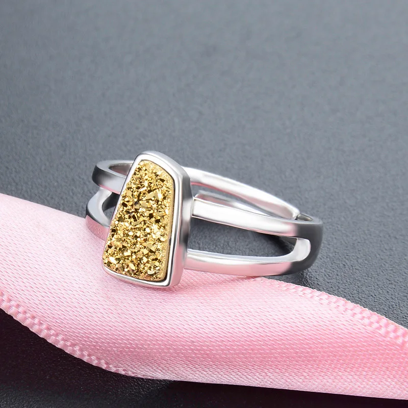 925 стерлингового серебра роскошный женский нерегулярные желтого цвета с