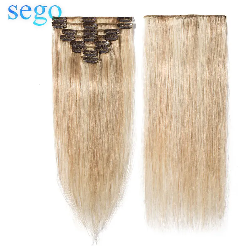 SEGO 10 &quot 24&quot 45 г 75 прямолинейный скрепка в Пряди человеческих волос для