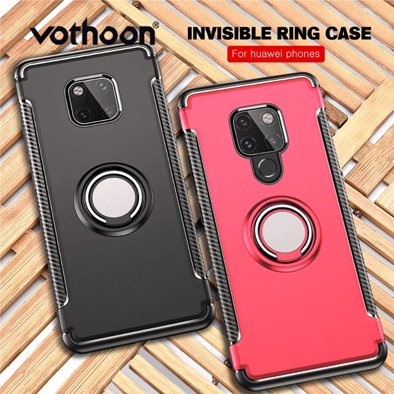 

Vothoon Soft Shockproof Case For Huawei Mate 30 20 Pro 20X P40 Pro P30 P20 Lite Anti Knock Silicone Car Holder Ring Case Cover