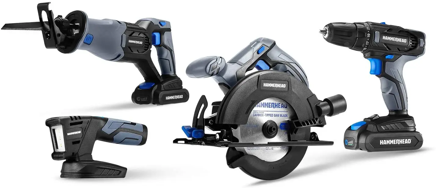 

Набор инструментов для 4-х беспроводных дрелей, сабельной пилы, циркулярной пилы