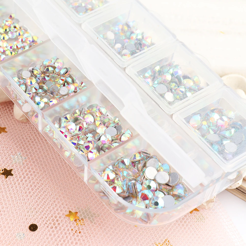 

2021 Flatback Nail Rhinestones Crystal Gems Stones Nail Art Decorations Glass Diamond 3D Sequins Design For Manicure GL1891