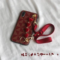 fashion heart shaped bracelet soft case for iphone 11 12 pro max mini 7 8 plus xr x xs max se 2 pu leather phone cover fundas