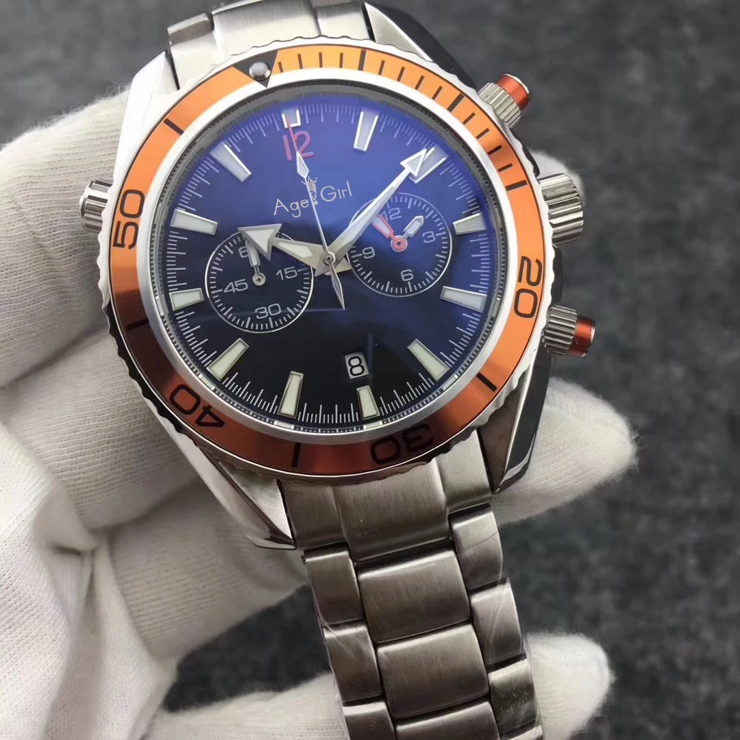 

Classic Men Professional 300m James Bond 007 Skyfall Blue Black Sapphire Chronograph StopWatch Japanese OS Watches AAA+