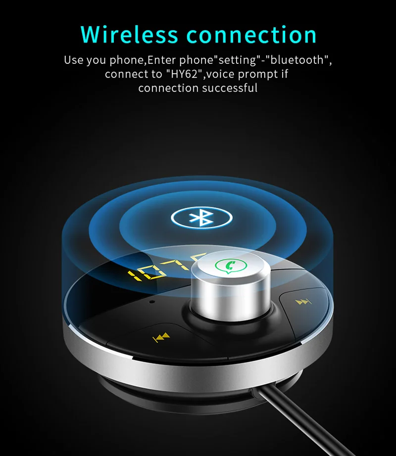 JaJaBor fm-передатчик fm-модулятор Bluetooth автомобильный комплект громкой связи AUX 3,5 мм музыкальный mp3-плеер аудио адаптер музыкальный приемник