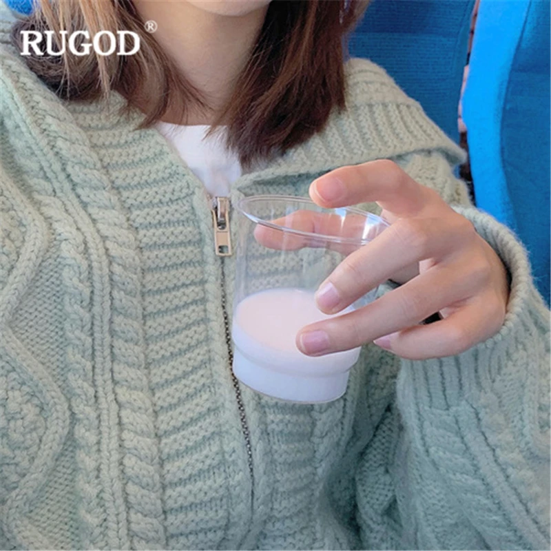 RUGOD 2019 New Women Solid Hooded Sweaters Zipper Fly Loose Cardigans Stylish Pattern Chic Sweat Autumn Winter Female Coat |