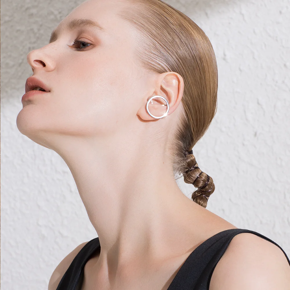 Серьги клипсы ENFASHION E201169 женские круглые серьги каффы золотистого цвета без