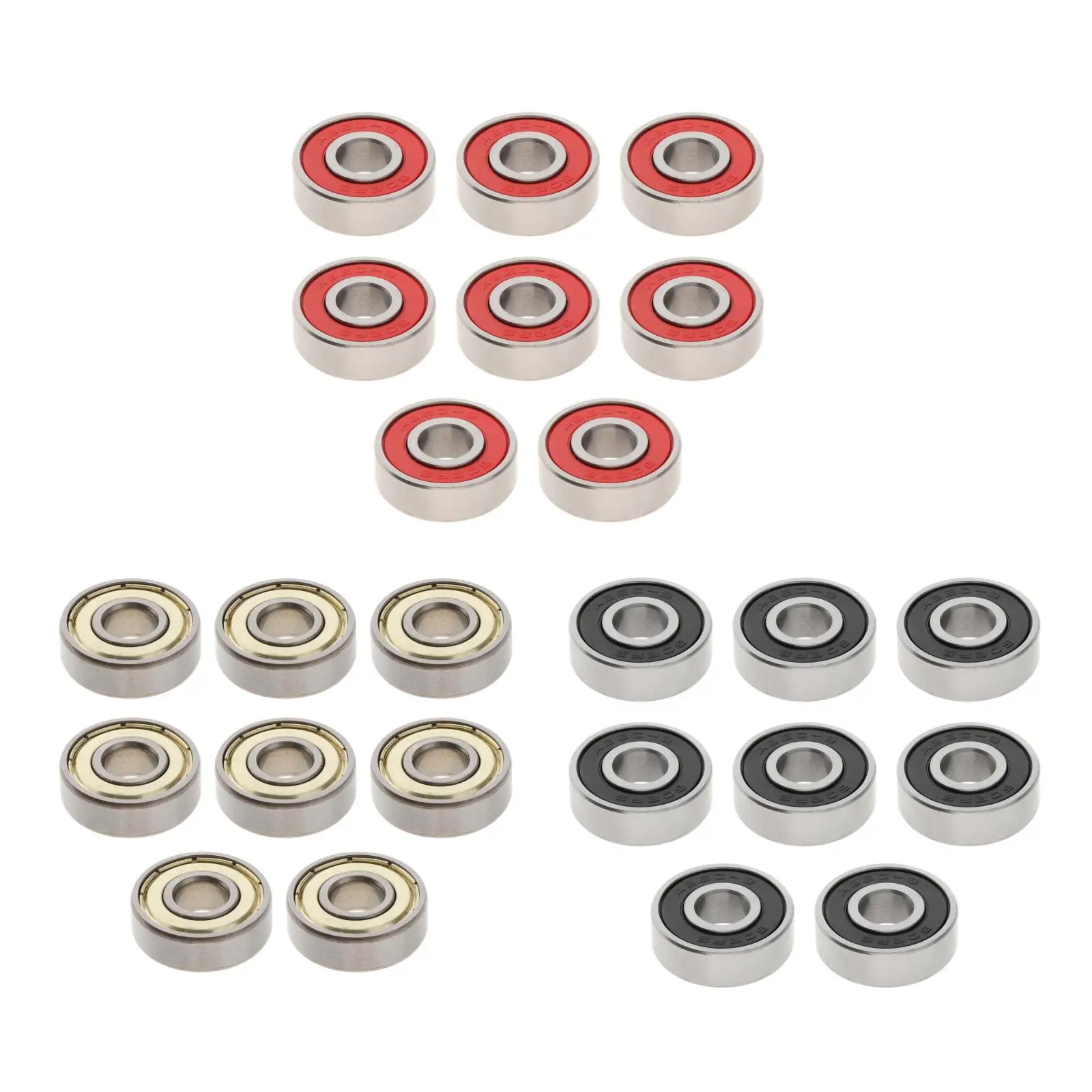 

8pcs/Pack Skateboard Bearings,Roller Skate Wheels, Abec-9 Rubber Sealed Metal Spare Bearing for Longboard Inline Skates Repair