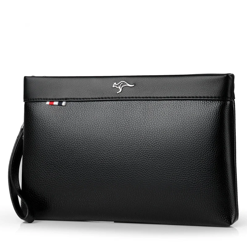 

Genuine Leather Men Wallets Black Soft Leather Men Wallet Card Holders Fashion Male Clutch Purse Zipper Money Bag Man