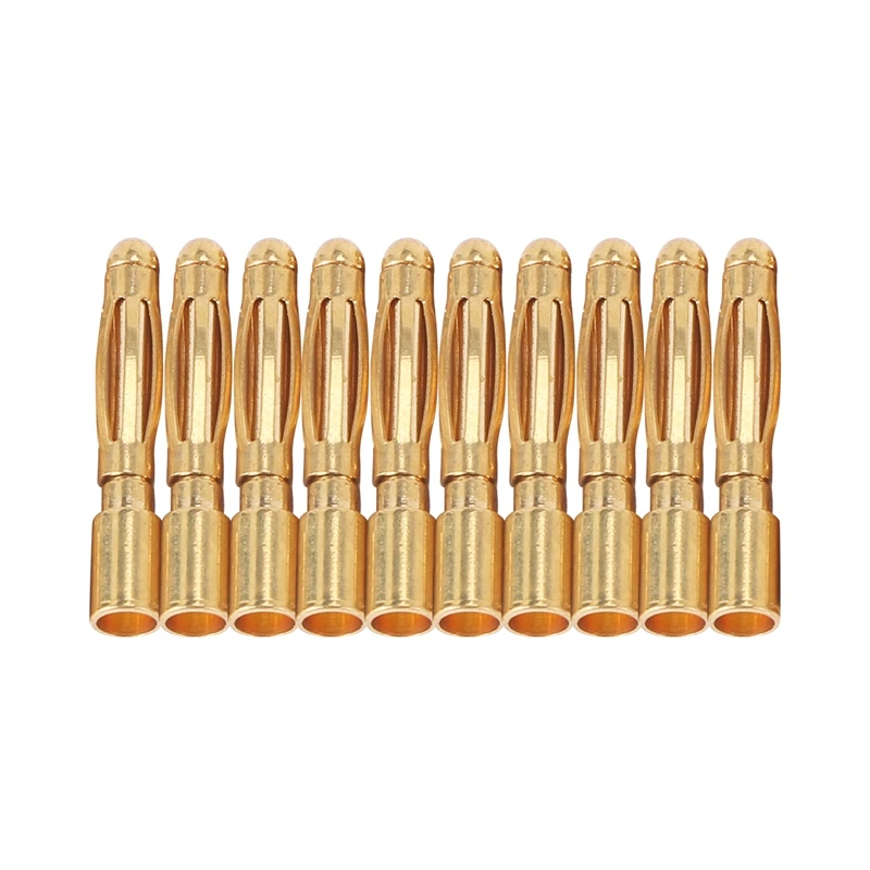 

10pcs RC 2mm Gold male banana connector