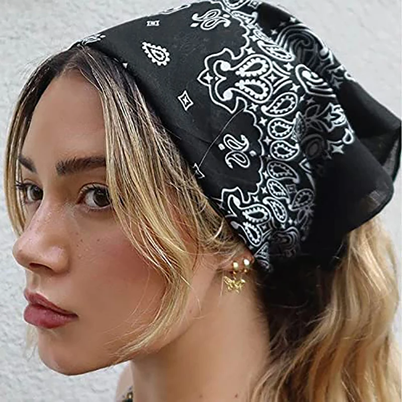 

Bohemia Print Bandana Hair Bands for Girls Women Headband Scarf Face Mask Cross Turban Headwear 70cmX70cm Vintage Hijabs stamp