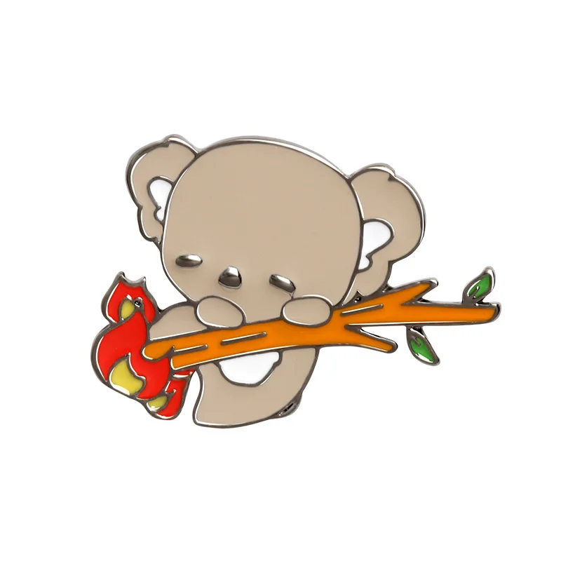 Женская эмалированная брошь в форме коалы металлическая для рюкзака сумки или