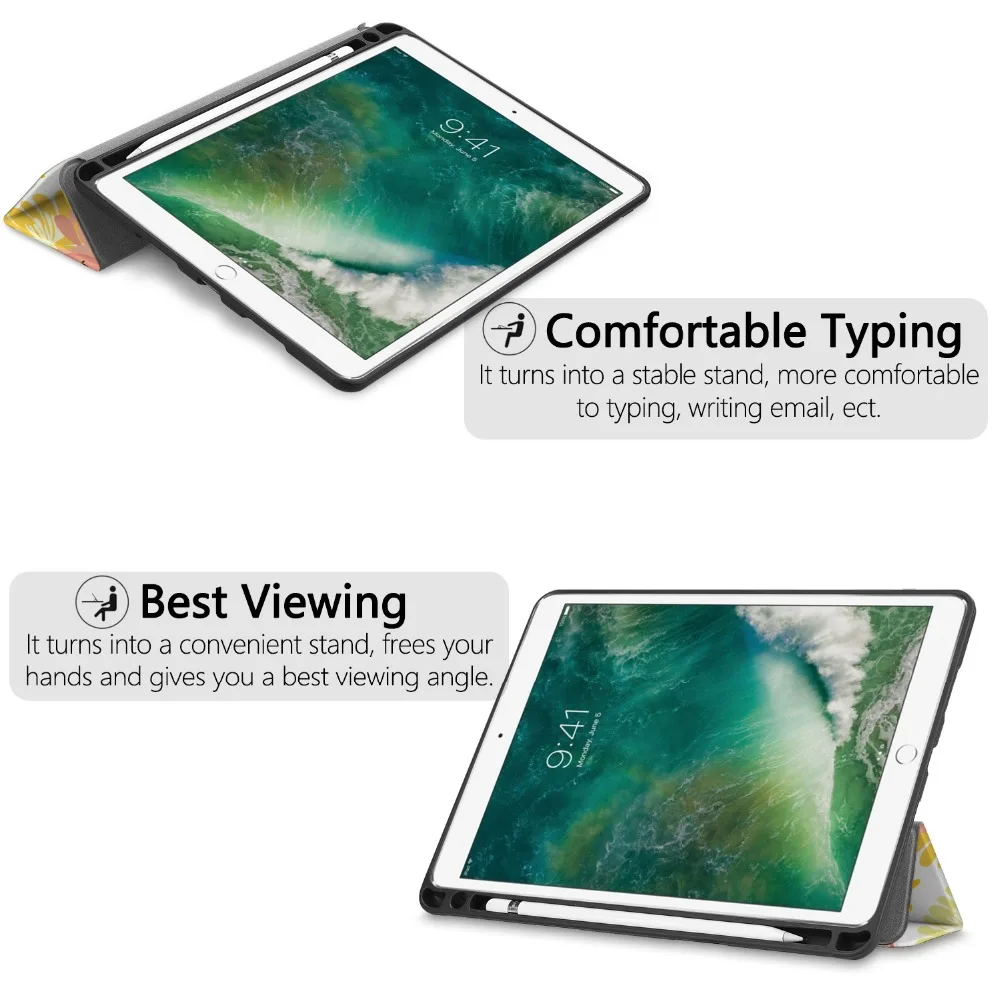 Чехол для iPad Air 3, 10,5 дюймов,, Фолио, резиновый, умный чехол, мягкий, ТПУ, задний Чехол с карандашом, для iPad Pro10.5 дюймов