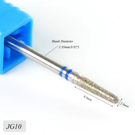JG10 1 шт. стальное сверло для ногтей для электрического маникюрного станка, аксессуары, шлифовальный резак 3/32 дюйма, инструмент для маникюра, SAjg01-17 - Цвет: JG10