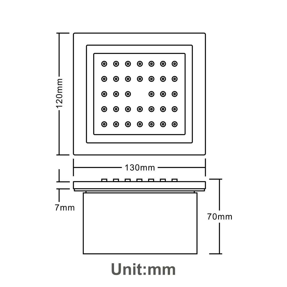 5 дюймов черный душ для тела струи дождевой Душ Массажная струя Латунь Квадратный